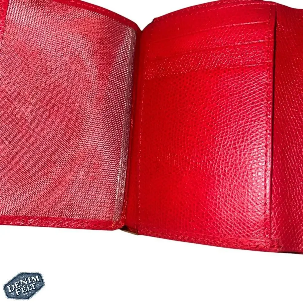 MCM Red w/‎ Gold Tip Men’s Leather Bifold Wallet